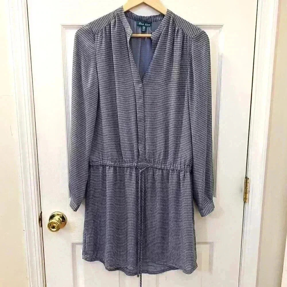 NWT FLEUR BLEVE DRESS GEO PRINT SIZE SMALL TIE WAIST